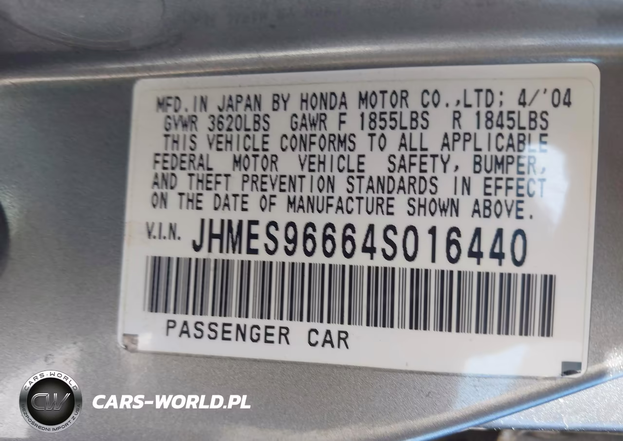 2004 Honda Civic Hybrid VIN:JHMES96664S016440 - 9