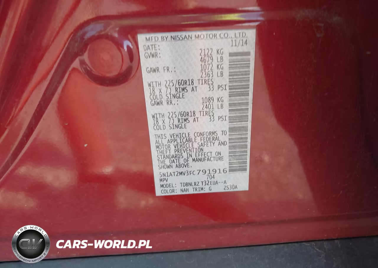 2015 Nissan Rogue Sl VIN:5N1AT2MV3FC791916 - 9