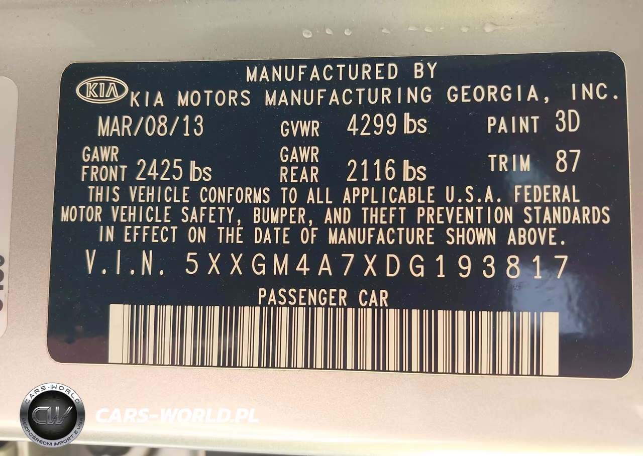 2013 Kia Optima Lx VIN:5XXGM4A7XDG193817 - 9