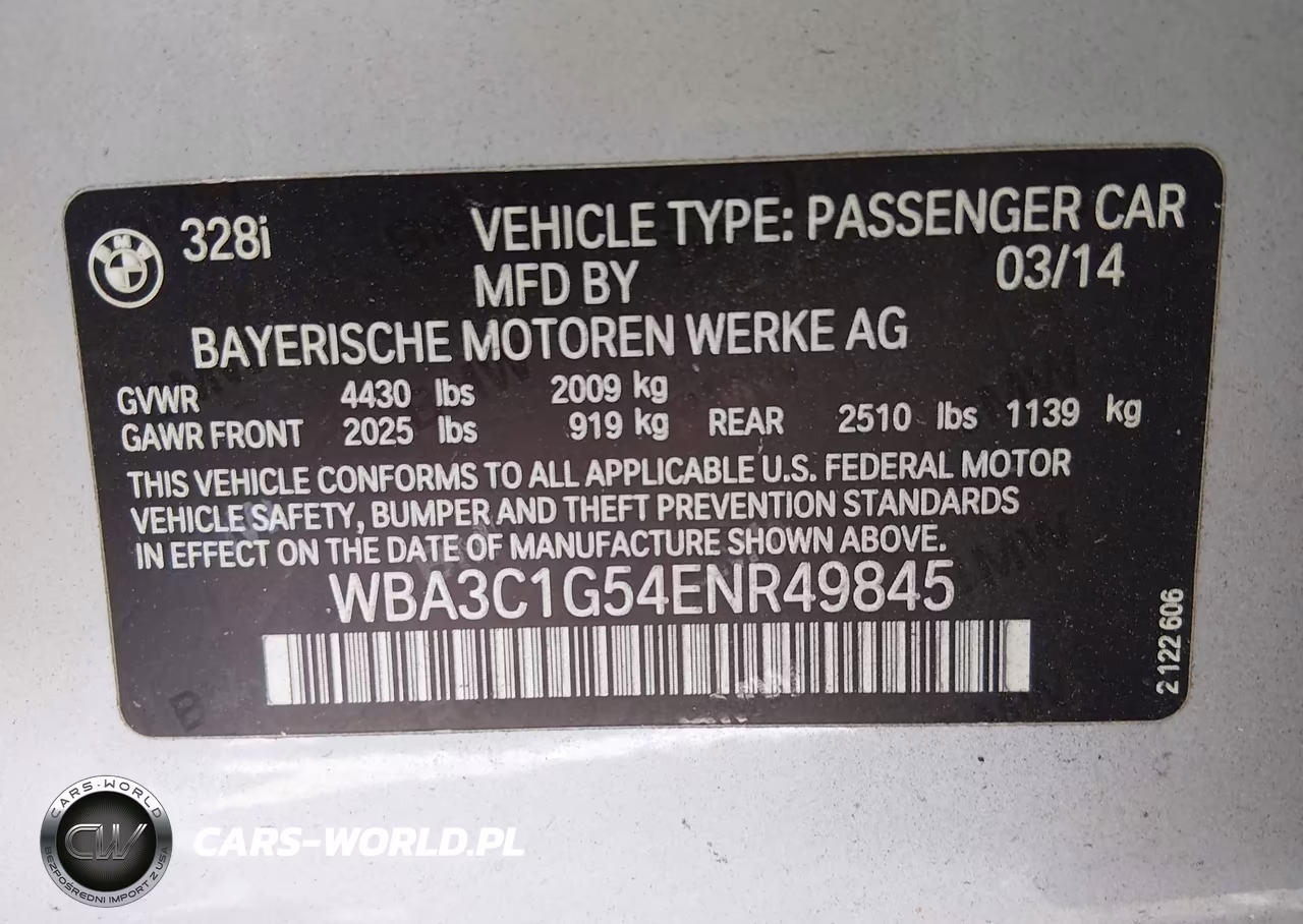 2014 BMW 328I VIN:WBA3C1G54ENR49845 - 9