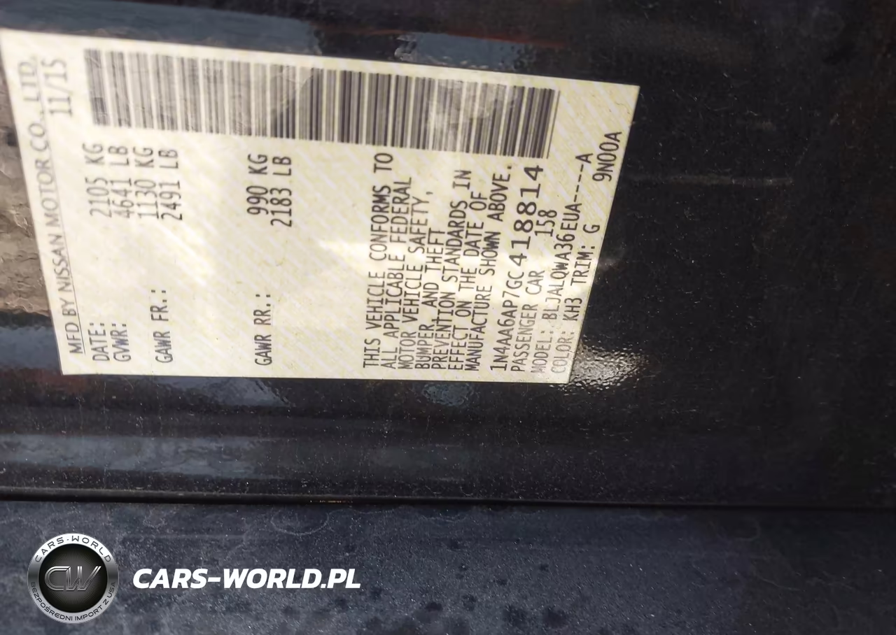 2016 Nissan Maxima 3.5 S VIN:1N4AA6AP7GC418814 - 9