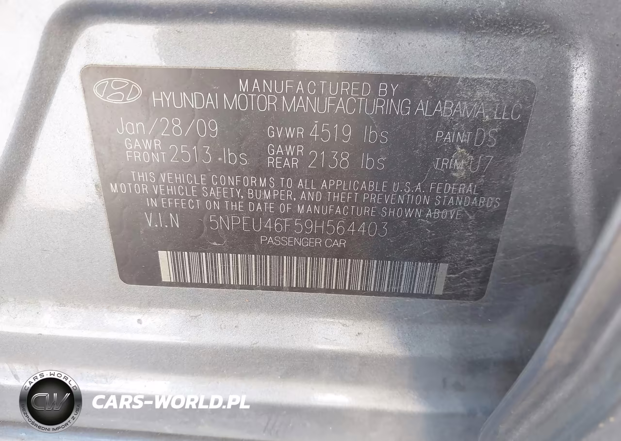 2009 Hyundai Sonata Limited V6 VIN:5NPEU46F59H564403 - 9