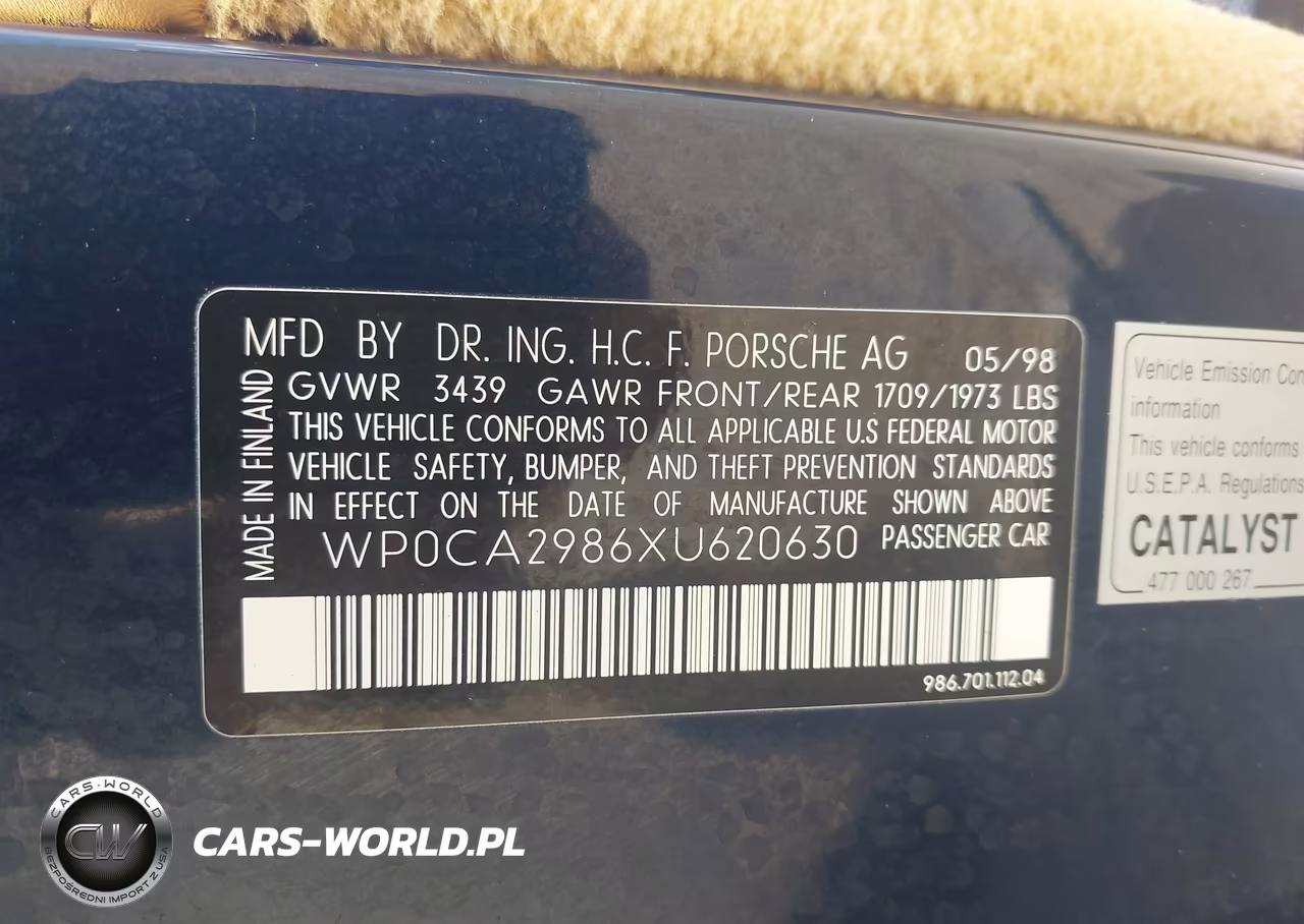 1999 Porsche Boxster VIN:WP0CA2986XU620630 - 9