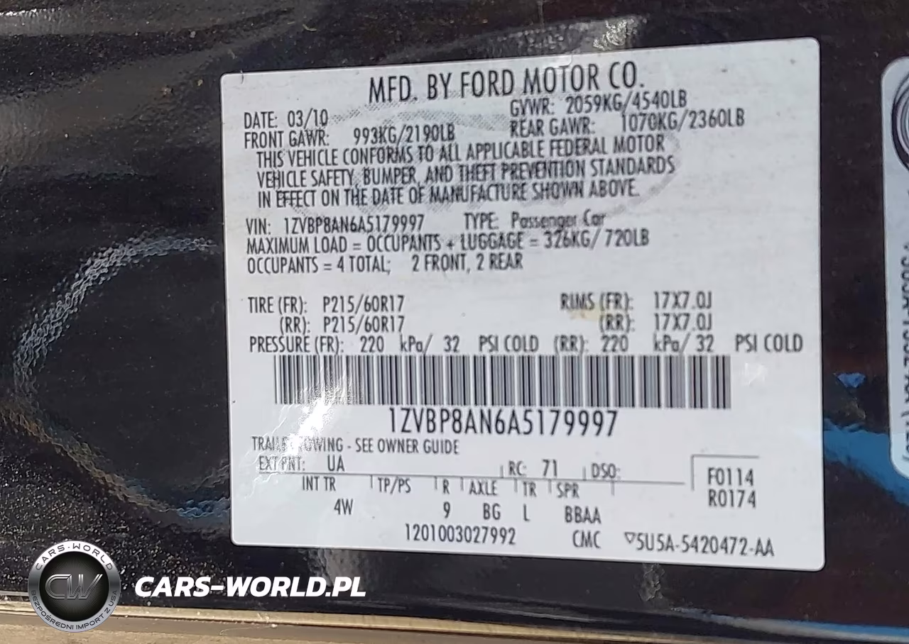 2010 Ford Mustang V6-V6 Premium VIN:1ZVBP8AN6A5179997 - 9