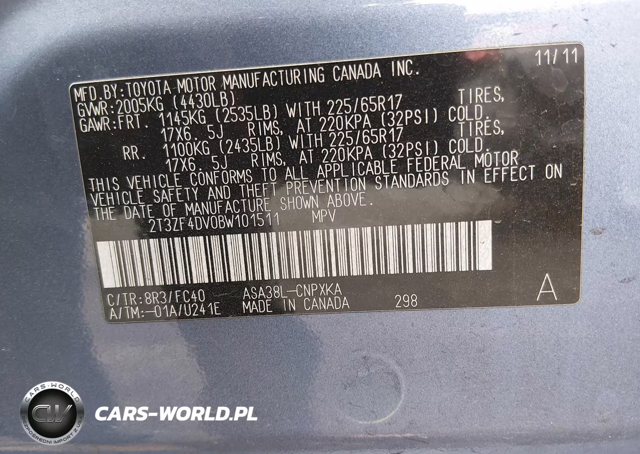 2011 Toyota Rav4 VIN:2T3ZF4DV0BW101511 - 9