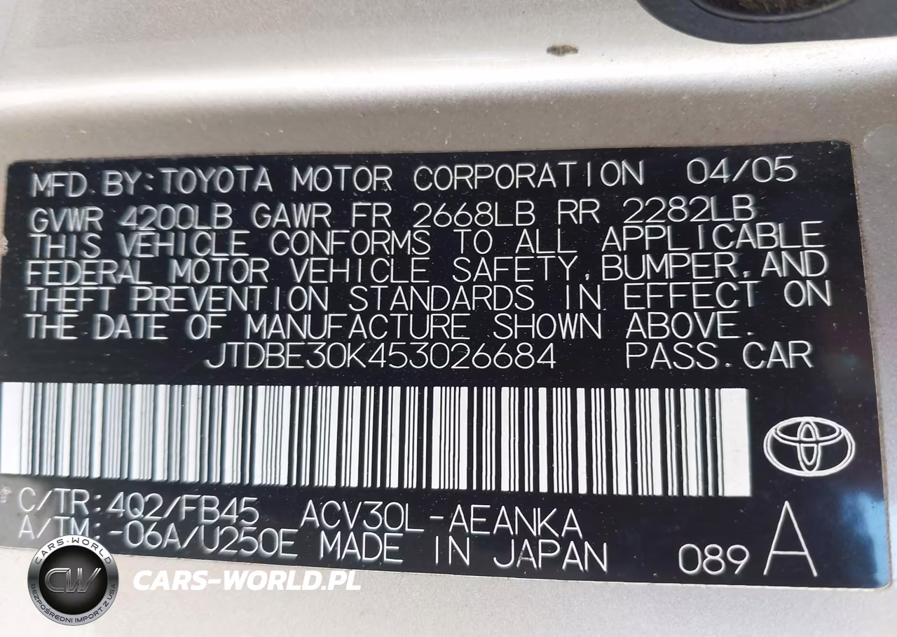 2005 Toyota Camry Le VIN:JTDBE30K453026684 - 9