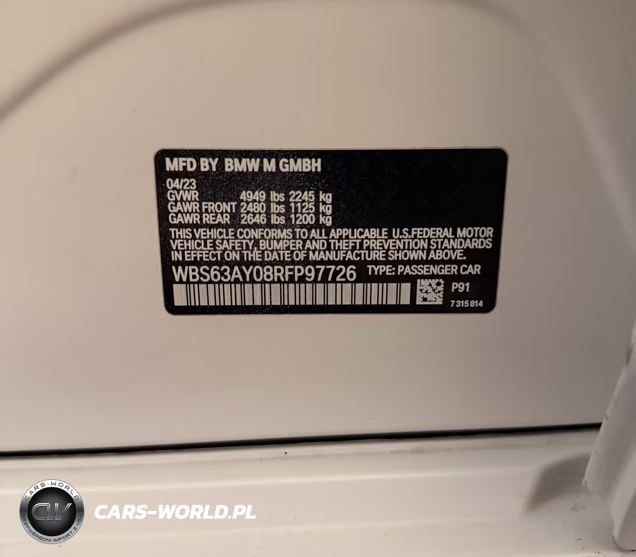 BMW M3 VIN:WBS63AY08RFP97726 - 8