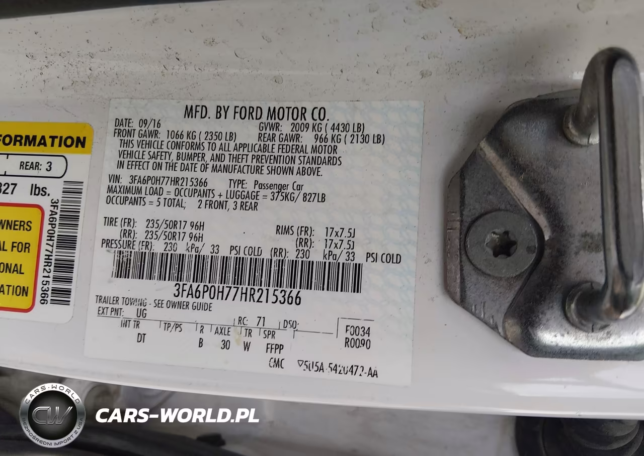 2017 Ford Fusion Se VIN:3FA6P0H77HR215366 - 9