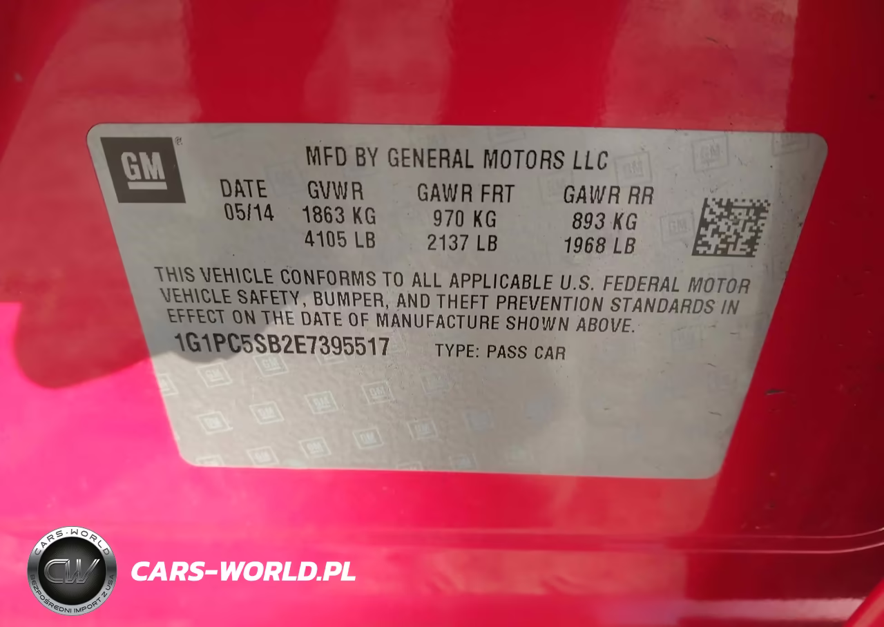 2014 Chevrolet Cruze 1Lt Auto VIN:1G1PC5SB2E7395517 - 9