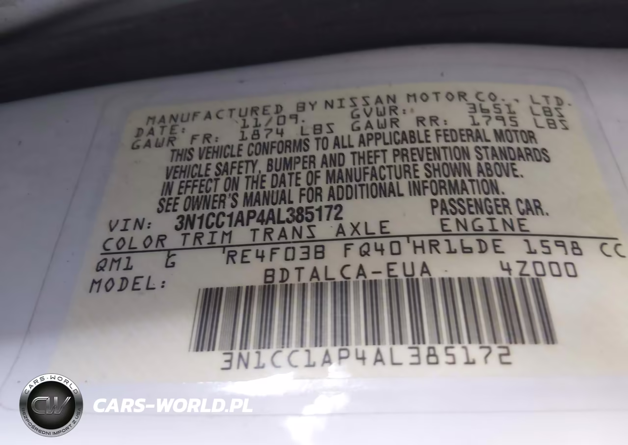 2010 Nissan Versa 1.6 VIN:3N1CC1AP4AL385172 - 9
