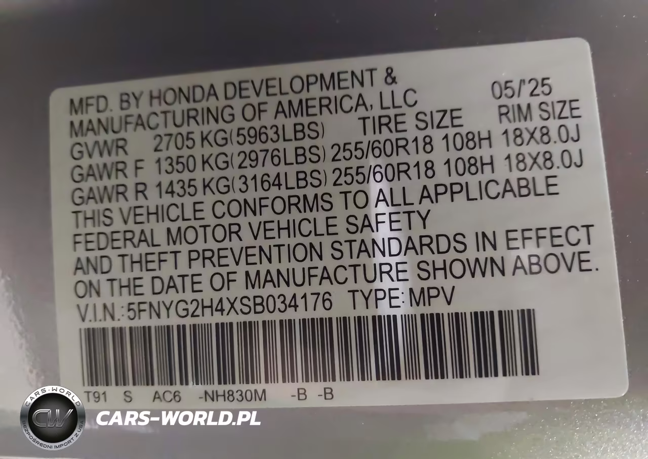 2025 Honda Pilot Ex-L VIN:5FNYG2H4XSB034176 - 9
