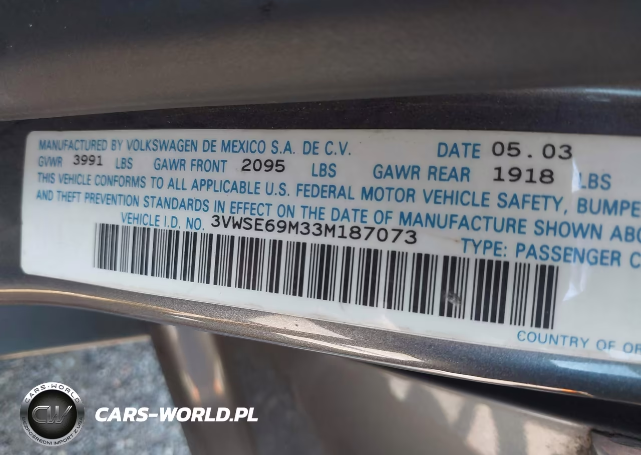 2003 Volkswagen Jetta Gls 1.8T VIN:3VWSE69M33M187073 - 9