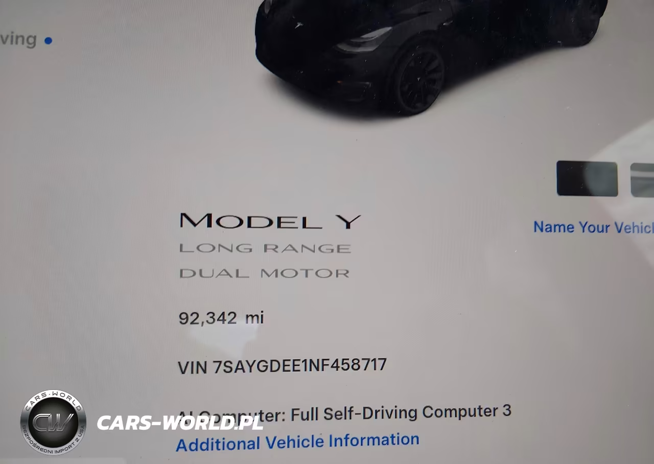 2022 Tesla Model Y Long Range Dual Motor All-Wheel Drive VIN:7SAYGDEE1NF458717 - 7