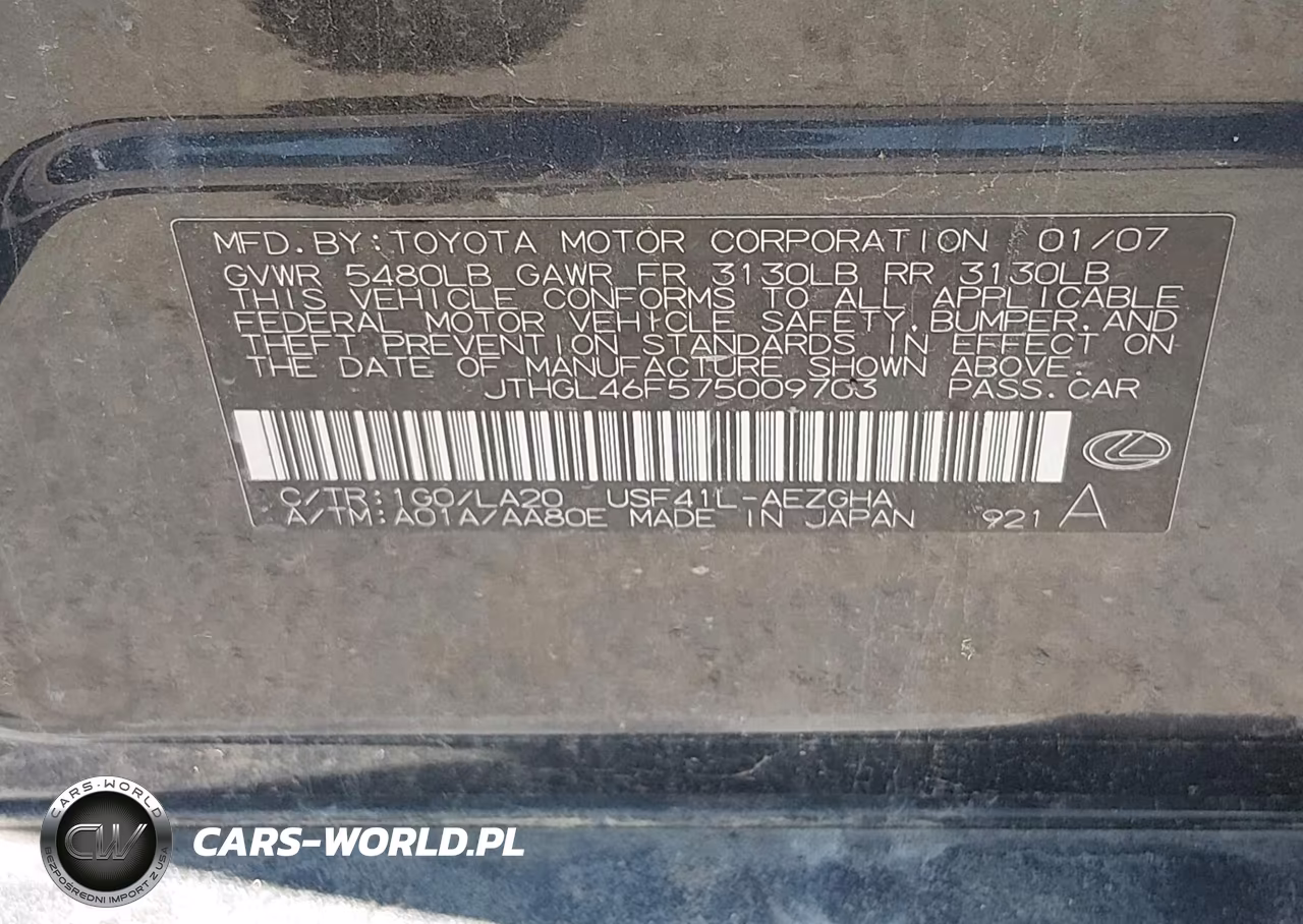 2007 Lexus Ls 460 L VIN:JTHGL46F575009703 - 9