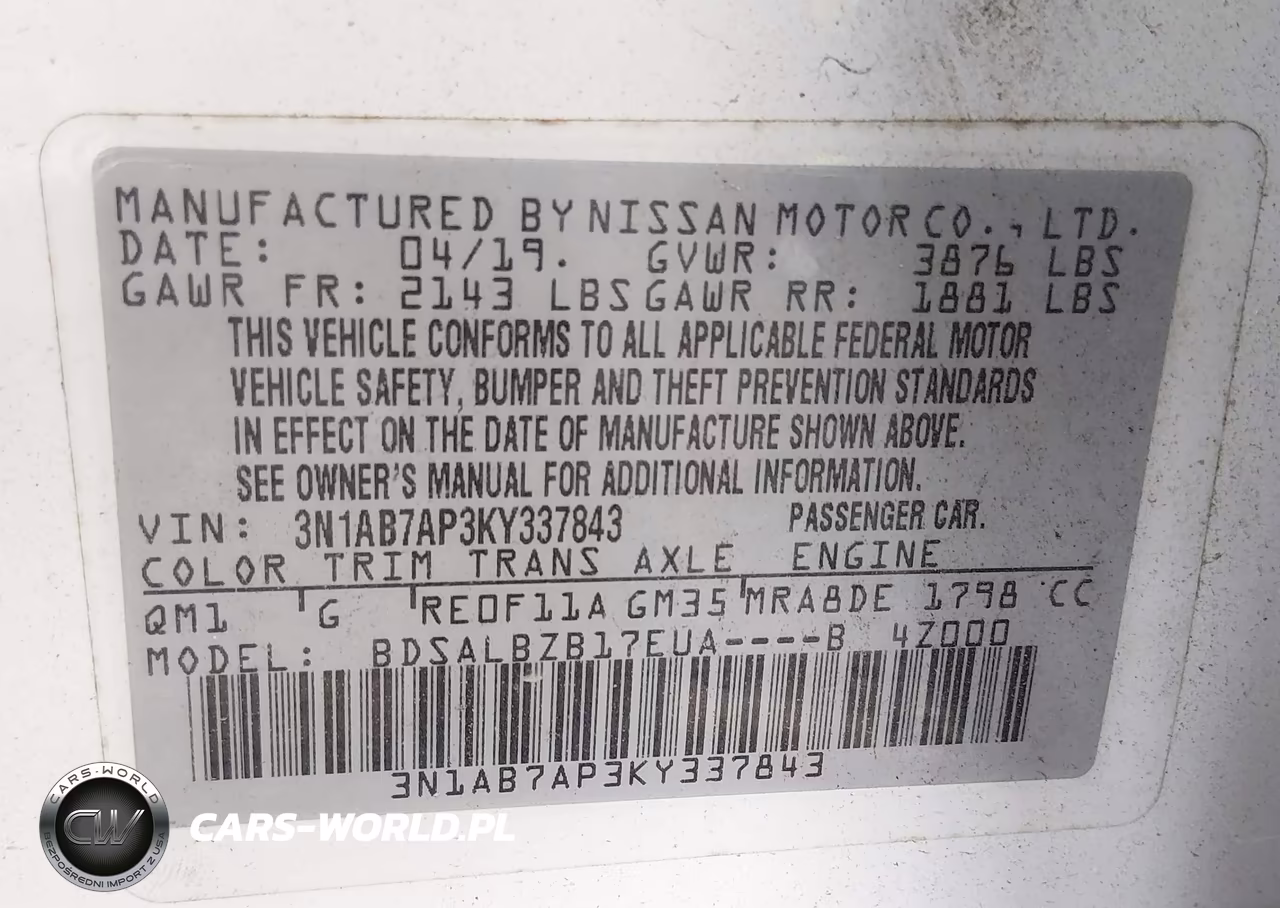 2019 Nissan Sentra S VIN:3N1AB7AP3KY337843 - 9