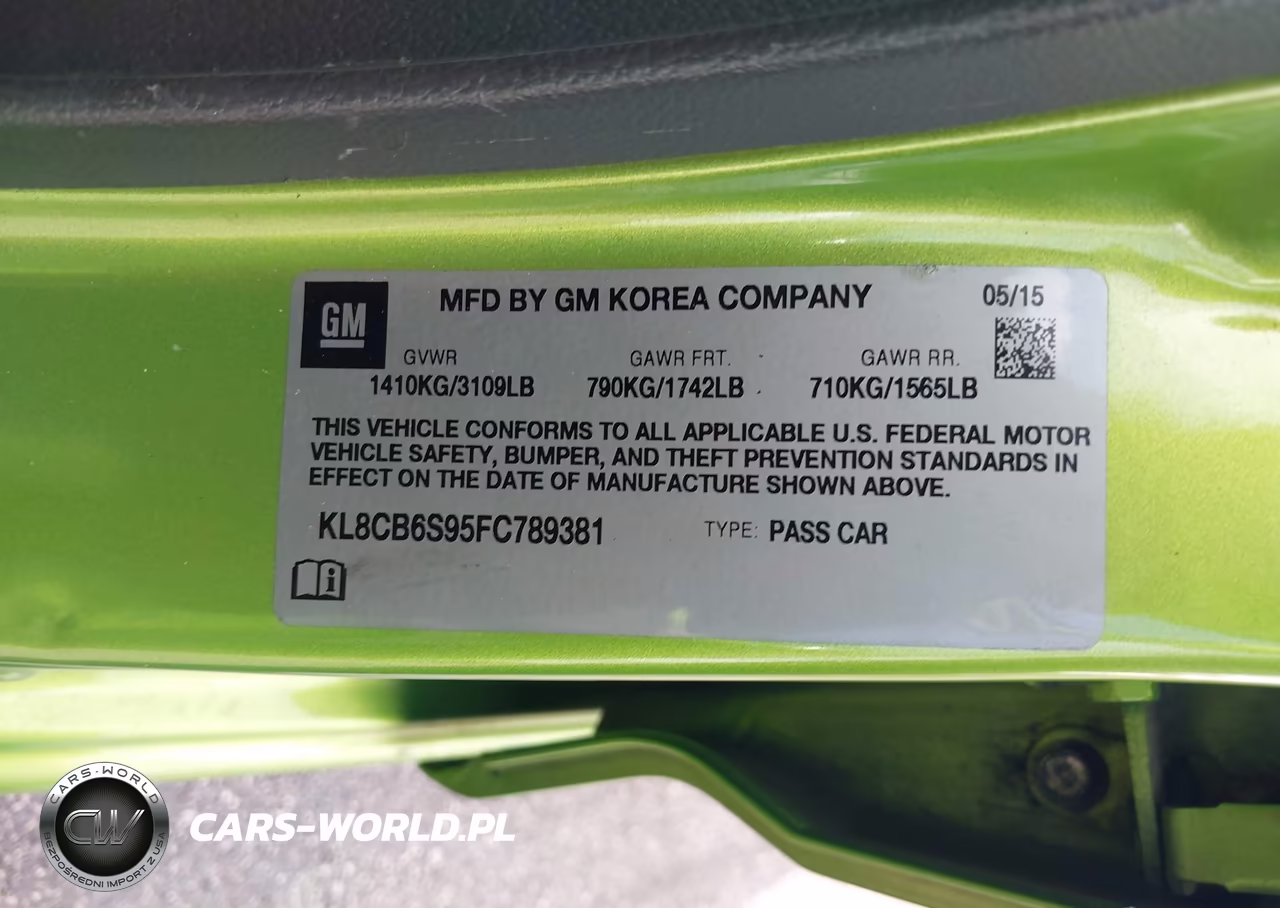 2015 Chevrolet Spark Ls Cvt VIN:KL8CB6S95FC789381 - 9