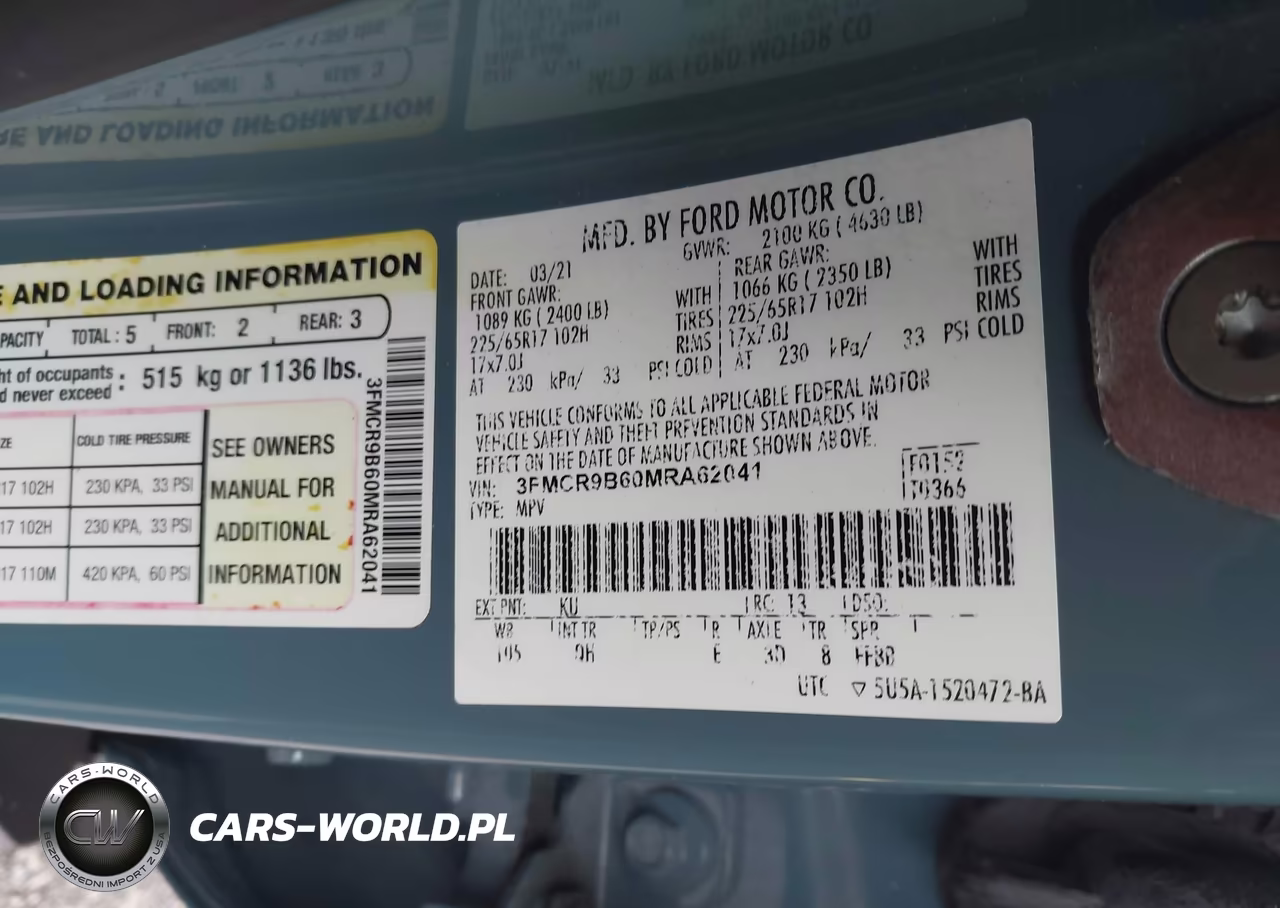 2021 Ford Bronco Sport Big Bend VIN:3FMCR9B60MRA62041 - 9