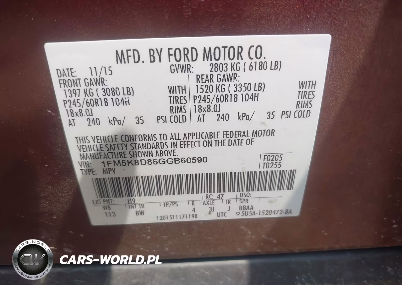 2016 Ford Explorer Xlt VIN:1FM5K8D86GGB60590 - 9