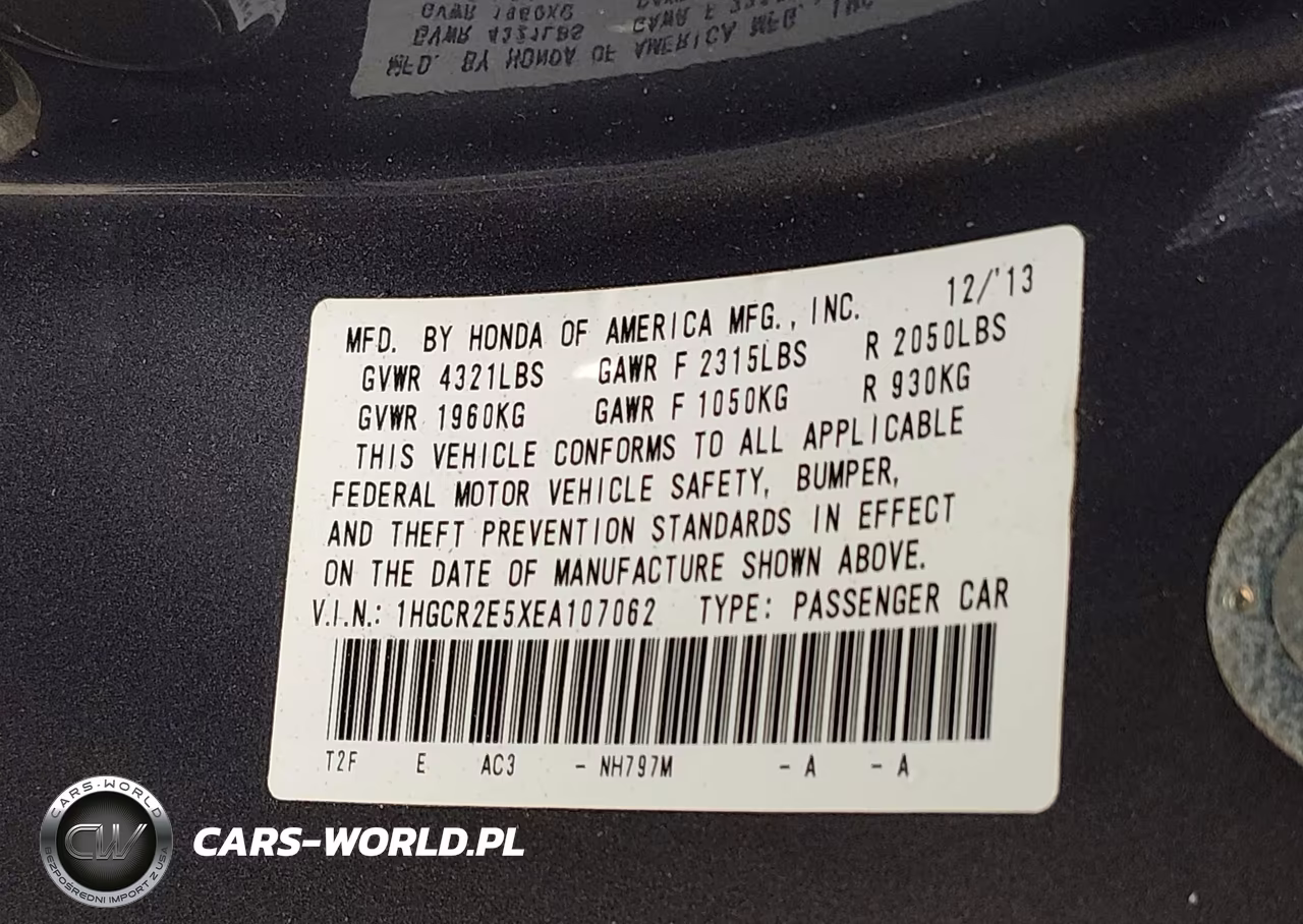 2014 Honda Accord Sport VIN:1HGCR2E5XEA107062 - 9