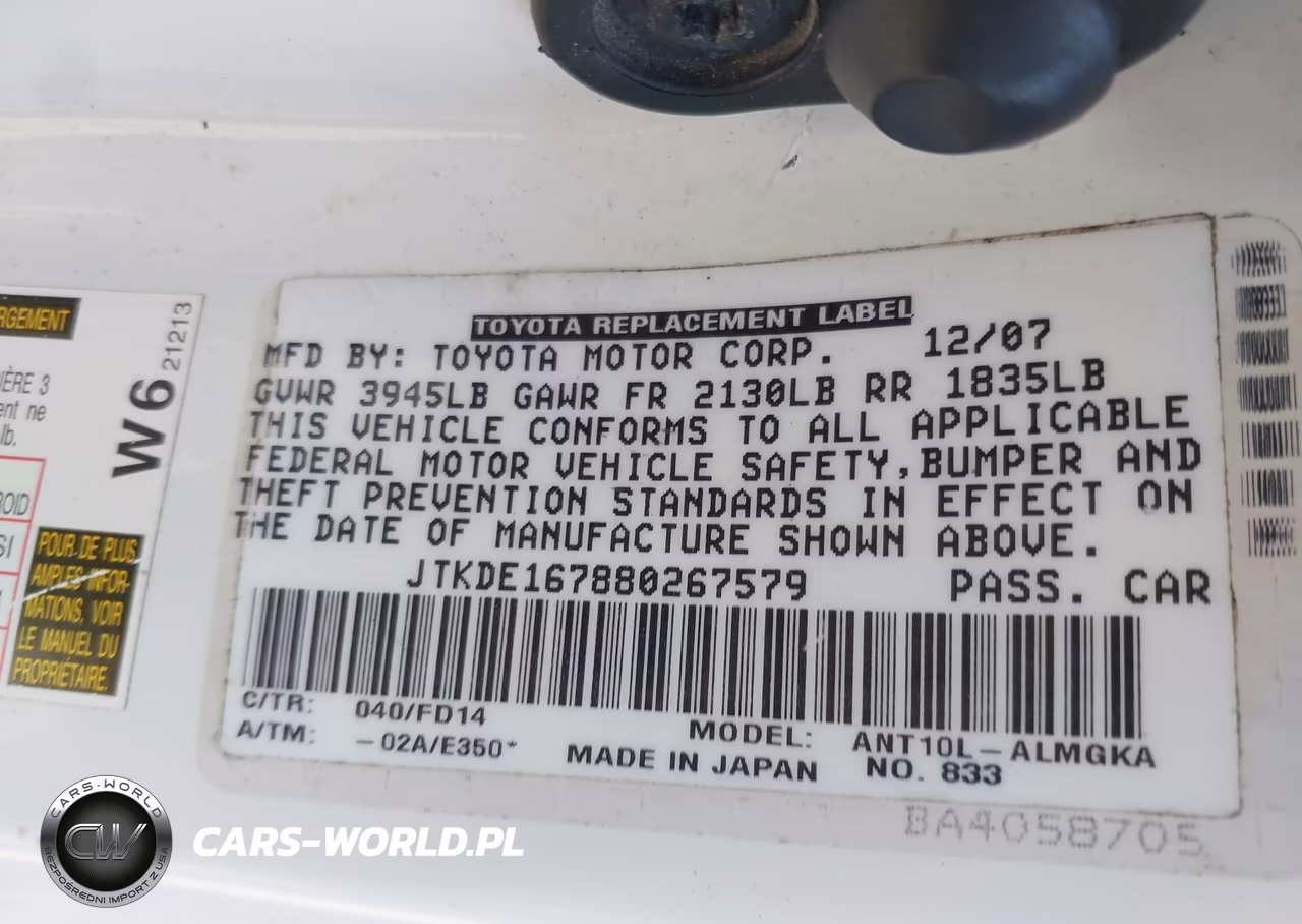 2008 Scion Tc VIN:JTKDE167880267579 - 9