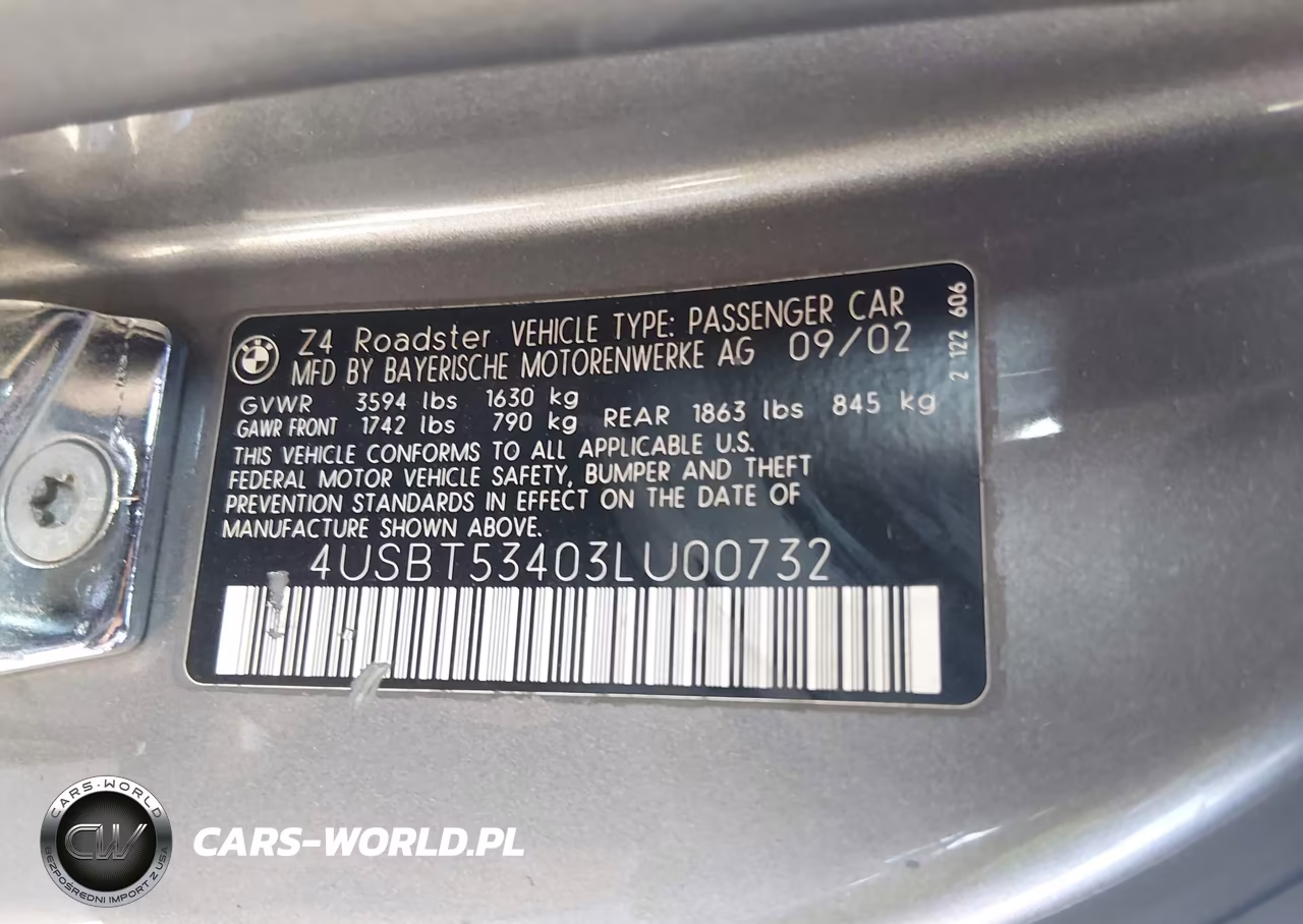 2003 BMW Z4 3.0I VIN:4USBT53403LU00732 - 9