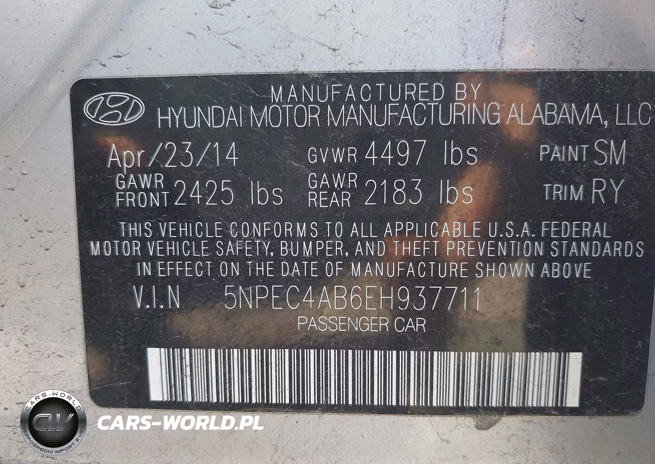 2014 Hyundai Sonata Limited 2.0T VIN:5NPEC4AB6EH937711 - 9