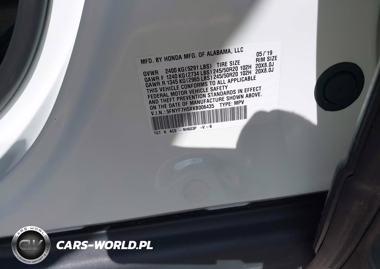 2019 Honda Passport Ex-L VIN:5FNYF7H5XKB006435 - 9