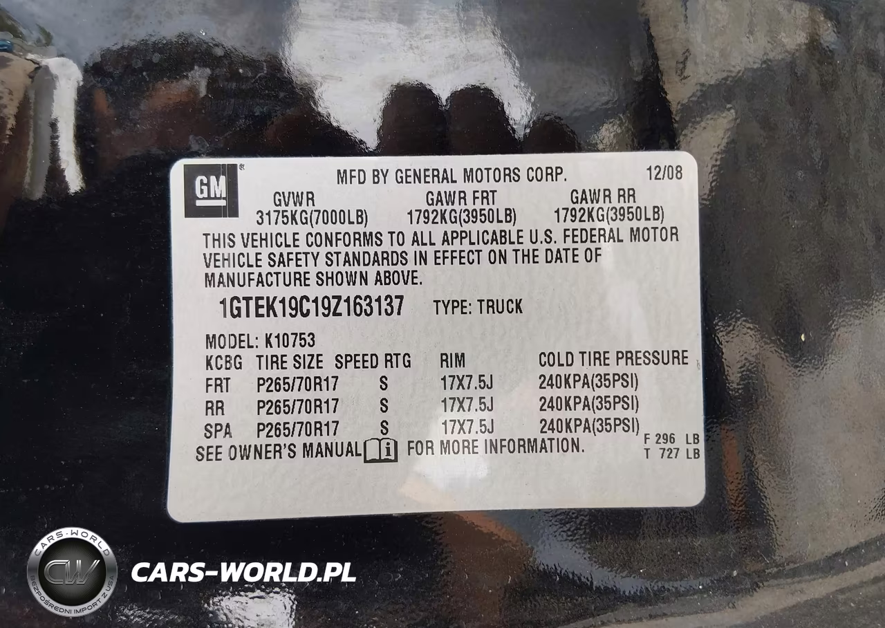 2009 GMC Sierra 1500 Work Truck VIN:1GTEK19C19Z163137 - 9