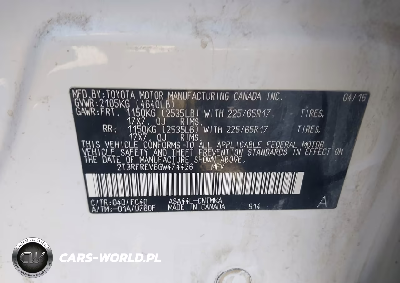 2016 Toyota Rav4 Xle VIN:2T3RFREV6GW474426 - 9