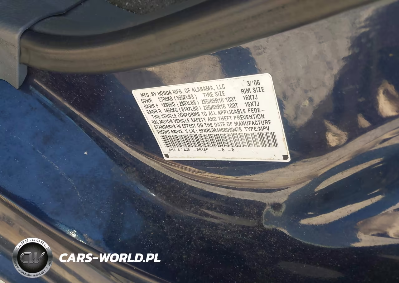 2006 Honda Odyssey Ex VIN:5FNRL38446B090478 - 9