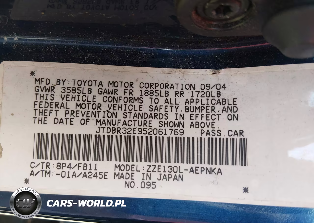 2005 Toyota Corolla Le VIN:JTDBR32E952061769 - 9