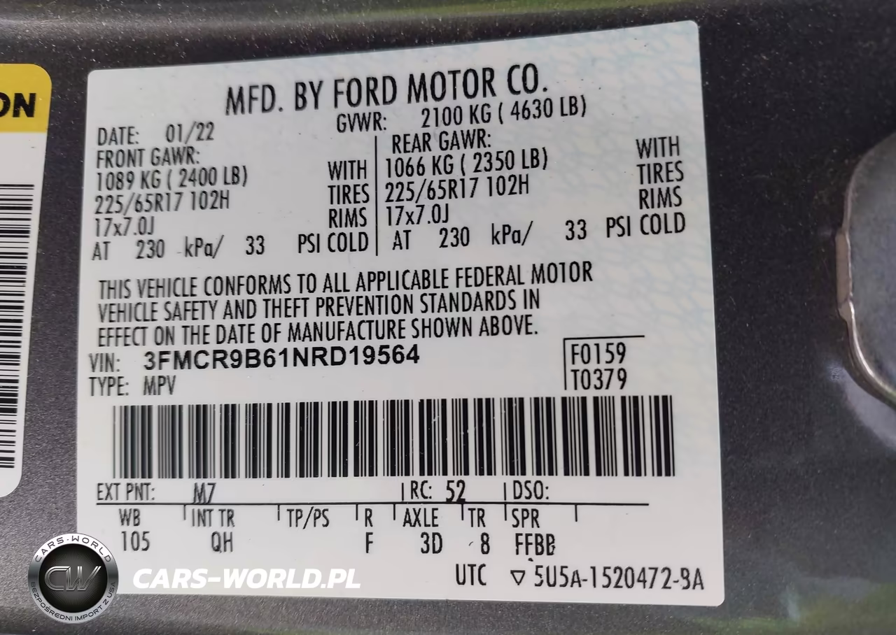 2022 Ford Bronco Sport Big Bend VIN:3FMCR9B61NRD19564 - 9