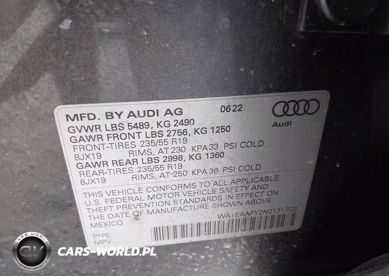 2022 Audi Q5 Premium Plus 45 Tfsi S Line Quattro S Tronic VIN:WA1EAAFY2N2131703 - 9