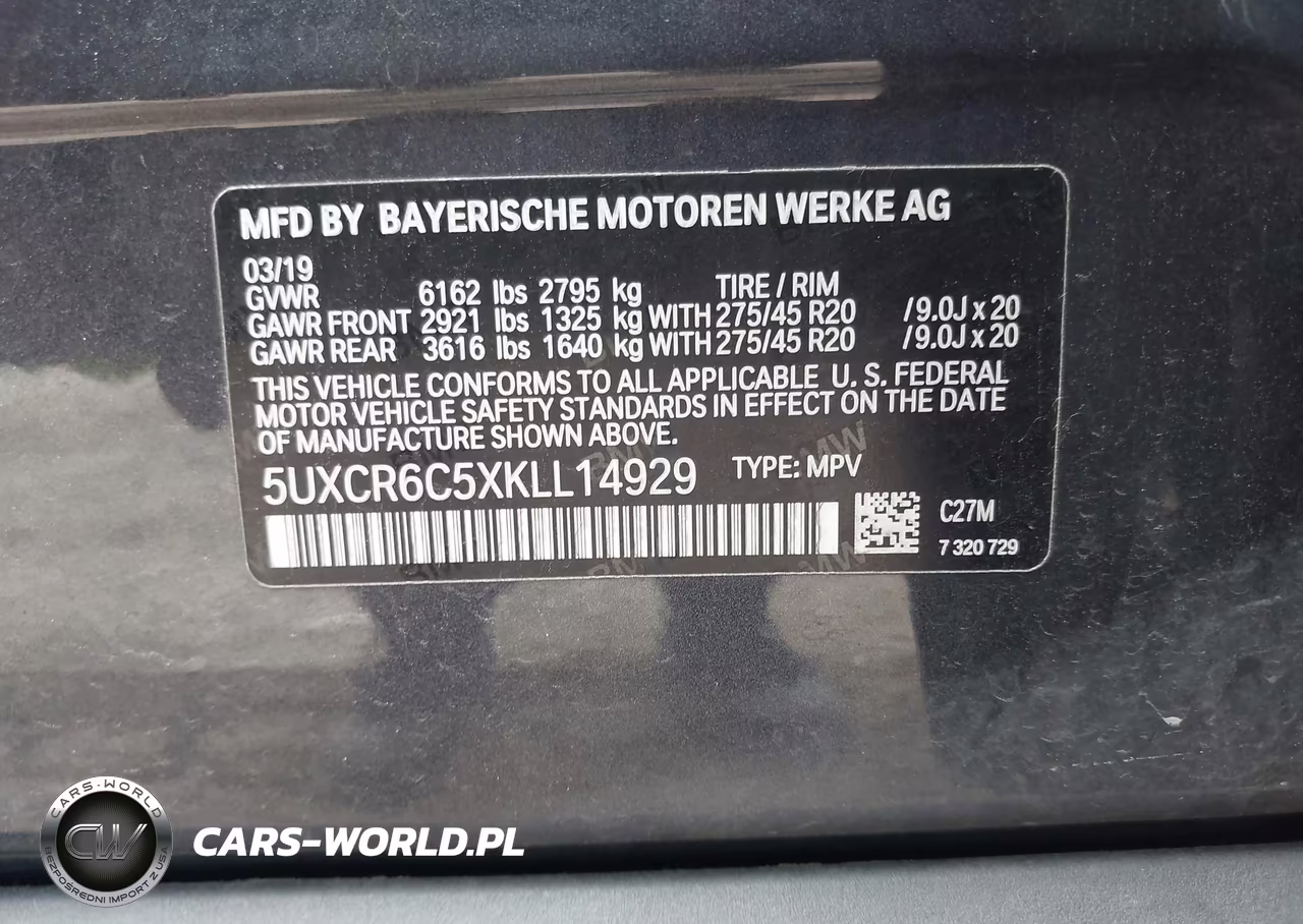 2019 BMW X5 xDrive40I VIN:5UXCR6C5XKLL14929 - 9