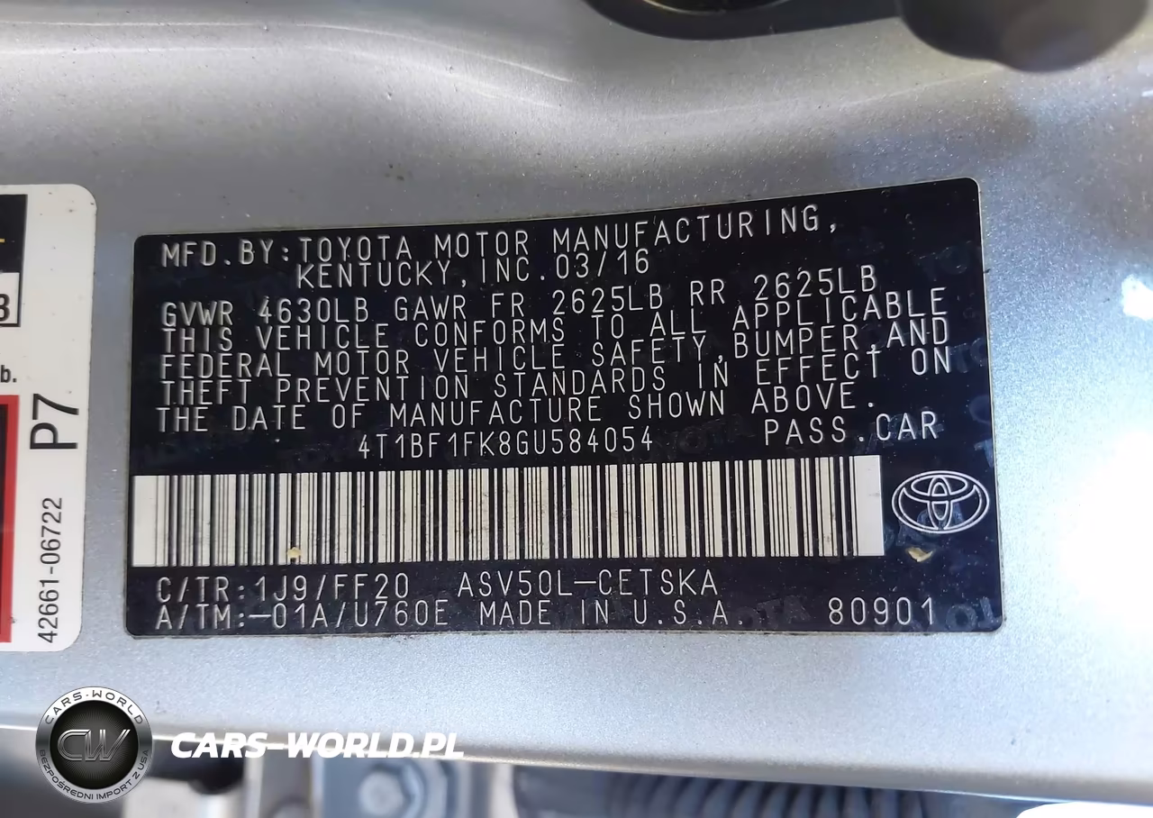 2016 Toyota Camry Se VIN:4T1BF1FK8GU584054 - 9