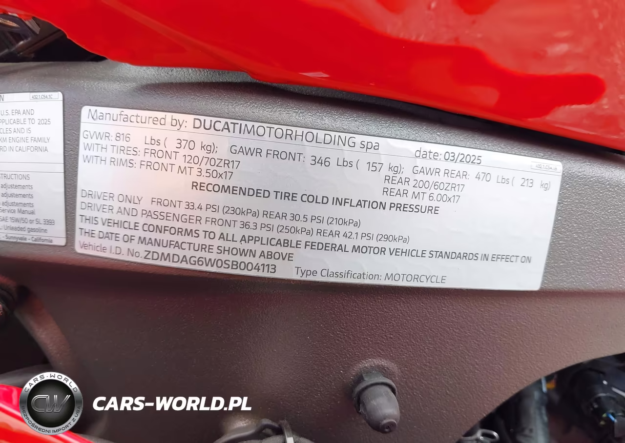 2025 Ducati Panigale V4-V4S VIN:ZDMDAG6W0SB004113 - 10