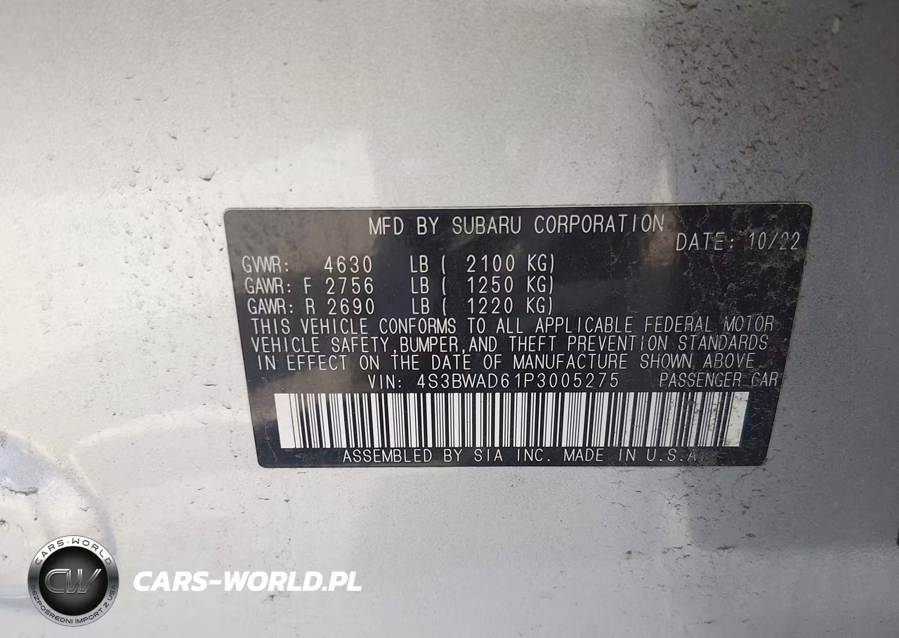 2023 Subaru Legacy Premium VIN:4S3BWAD61P3005275 - 9