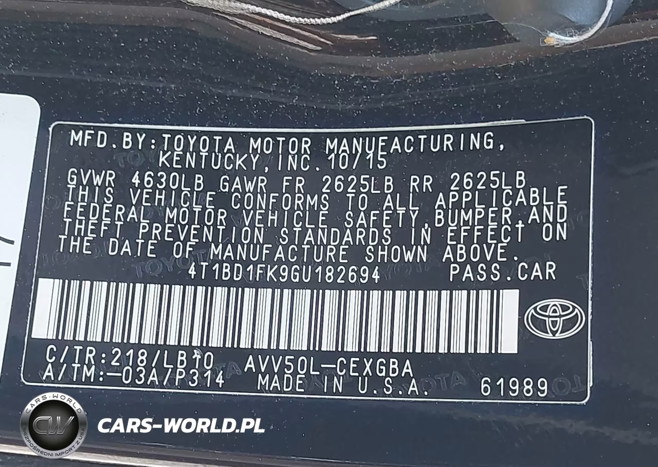 2016 Toyota Camry Hybrid Xle VIN:4T1BD1FK9GU182694 - 9