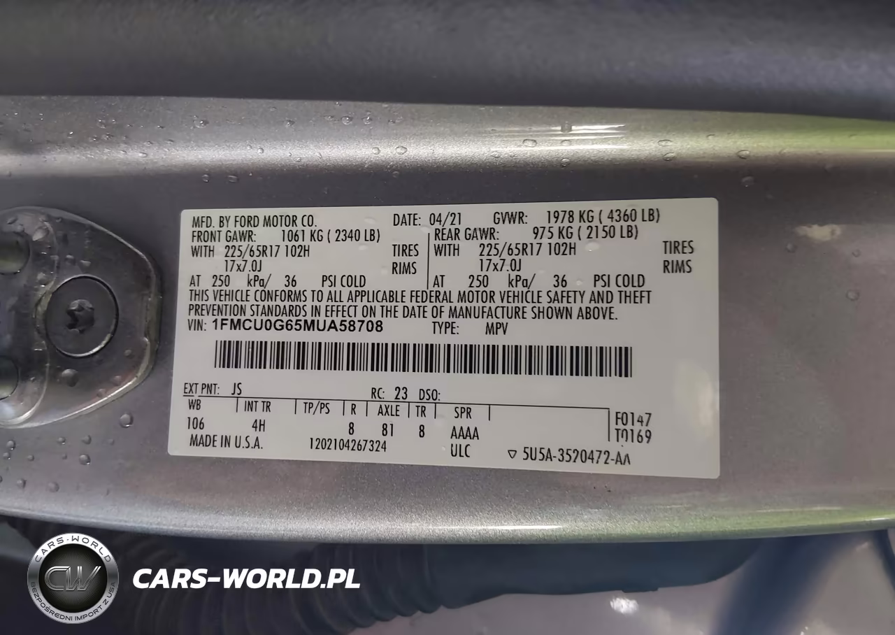 2021 Ford Escape Se VIN:1FMCU0G65MUA58708 - 9