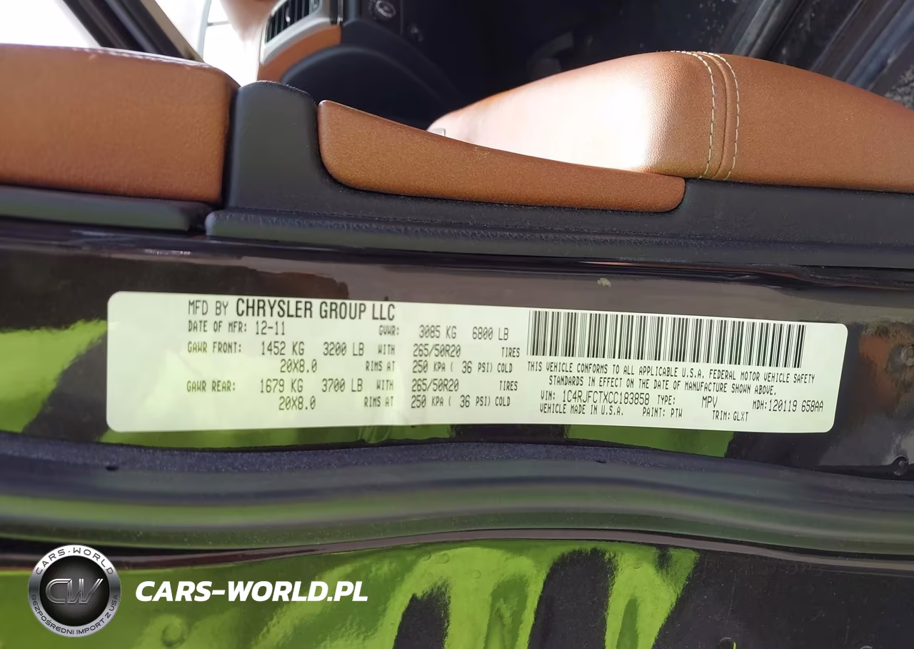 2012 Jeep Grand Cherokee Overland VIN:1C4RJFCTXCC183858 - 9