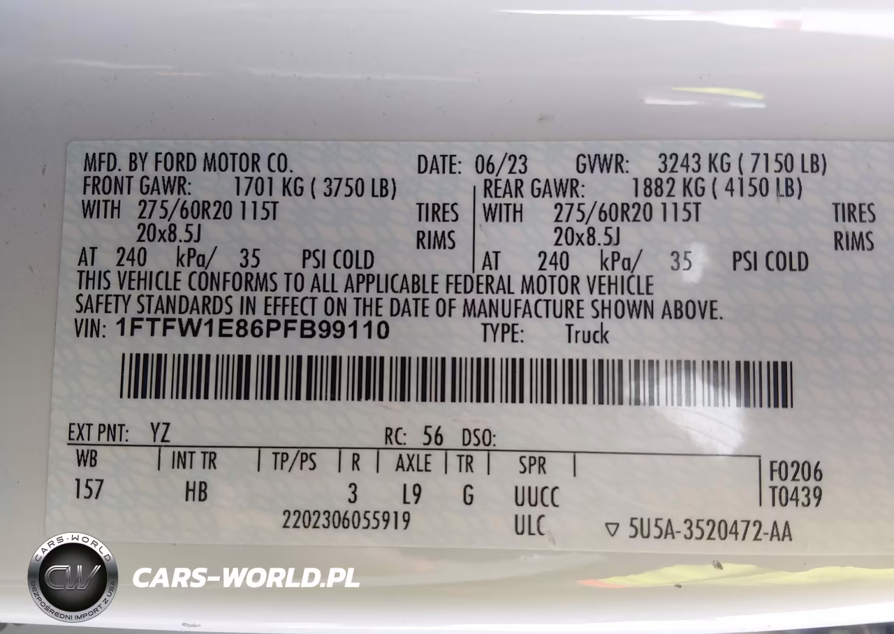2023 Ford F-150 Lariat VIN:1FTFW1E86PFB99110 - 9