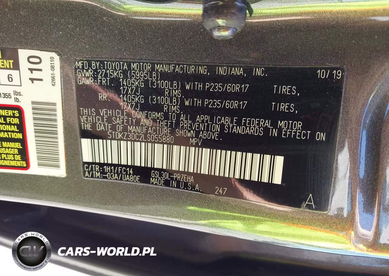 2020 TOYOTA SIENNA LE VIN:5TDKZ3DC2LS055880 - 9