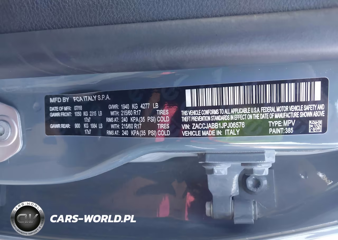 2018 Jeep Renegade Latitude Fwd VIN:ZACCJABB1JPJ06576 - 9