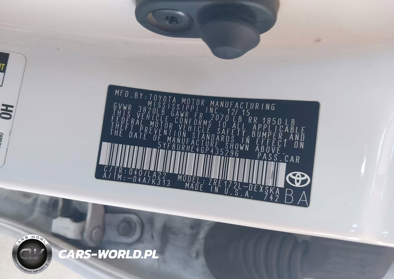 2016 Toyota Corolla S Premium VIN:5YFBURHE4GP435296 - 9