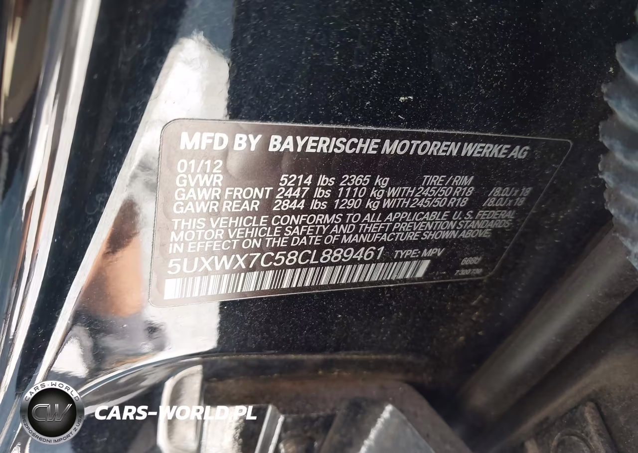 2012 BMW X3 xDrive35I VIN:5UXWX7C58CL889461 - 9