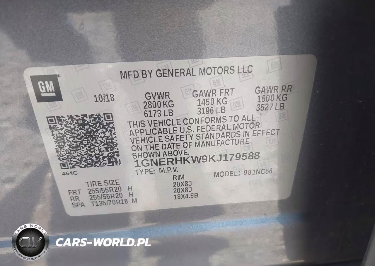 2019 Chevrolet Traverse 3Lt VIN:1GNERHKW9KJ179588 - 9