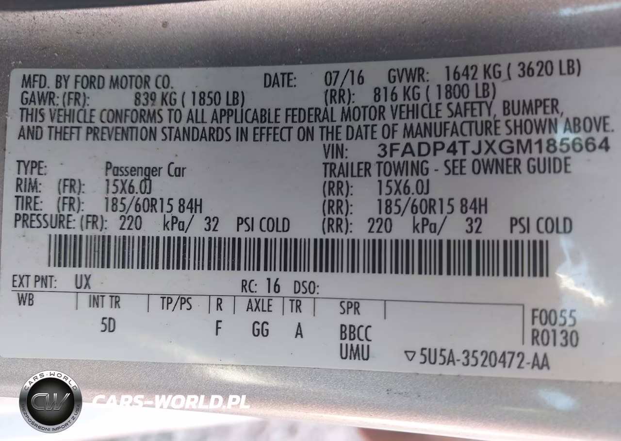 2016 Ford Fiesta S VIN:3FADP4TJXGM185664 - 9