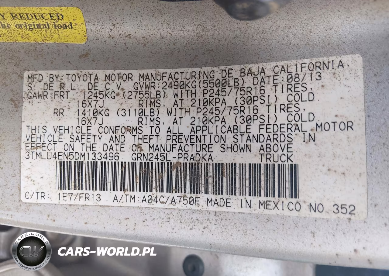 2013 Toyota Tacoma Base V6 VIN:3TMLU4EN5DM133496 - 9