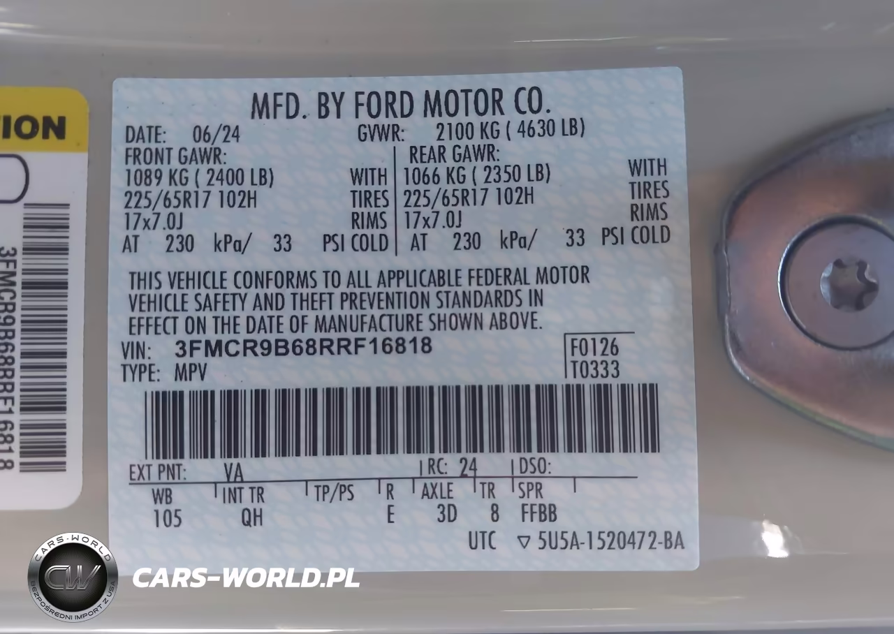 2024 Ford Bronco Sport Big Bend VIN:3FMCR9B68RRF16818 - 9
