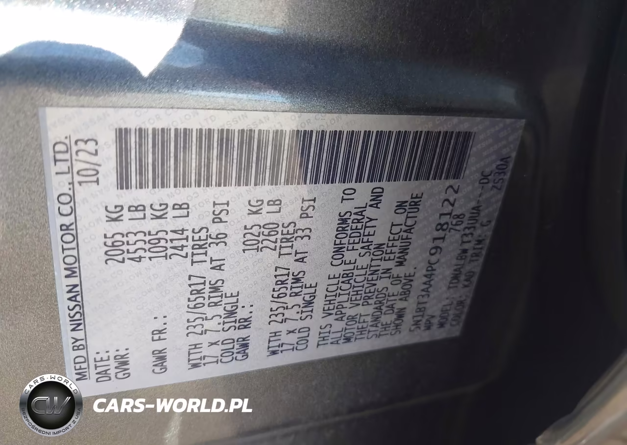 2023 Nissan Rogue S Fwd VIN:5N1BT3AA4PC918122 - 9